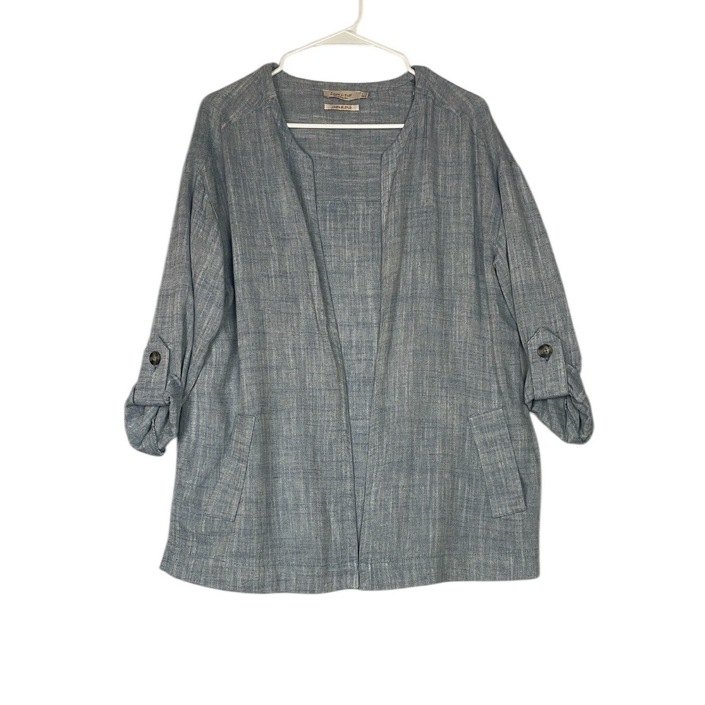 Linen by F&F Chambray linen cardigan beach boho casual grandma coastal